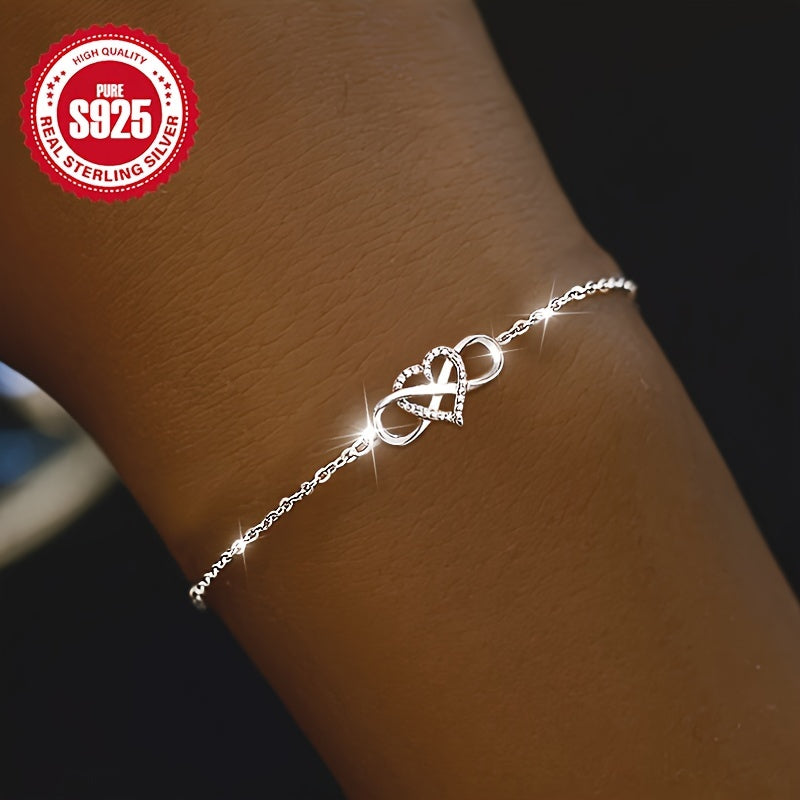 Bransoletka Infinity Heart s925 Srebro