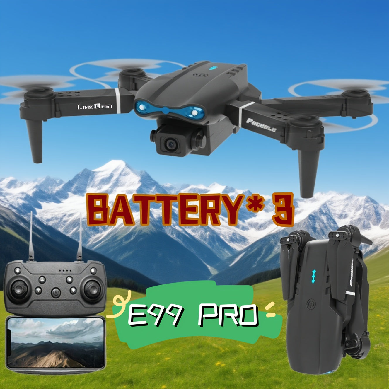 Inteligentny dron z podwójnymi kamerami E99 PRO