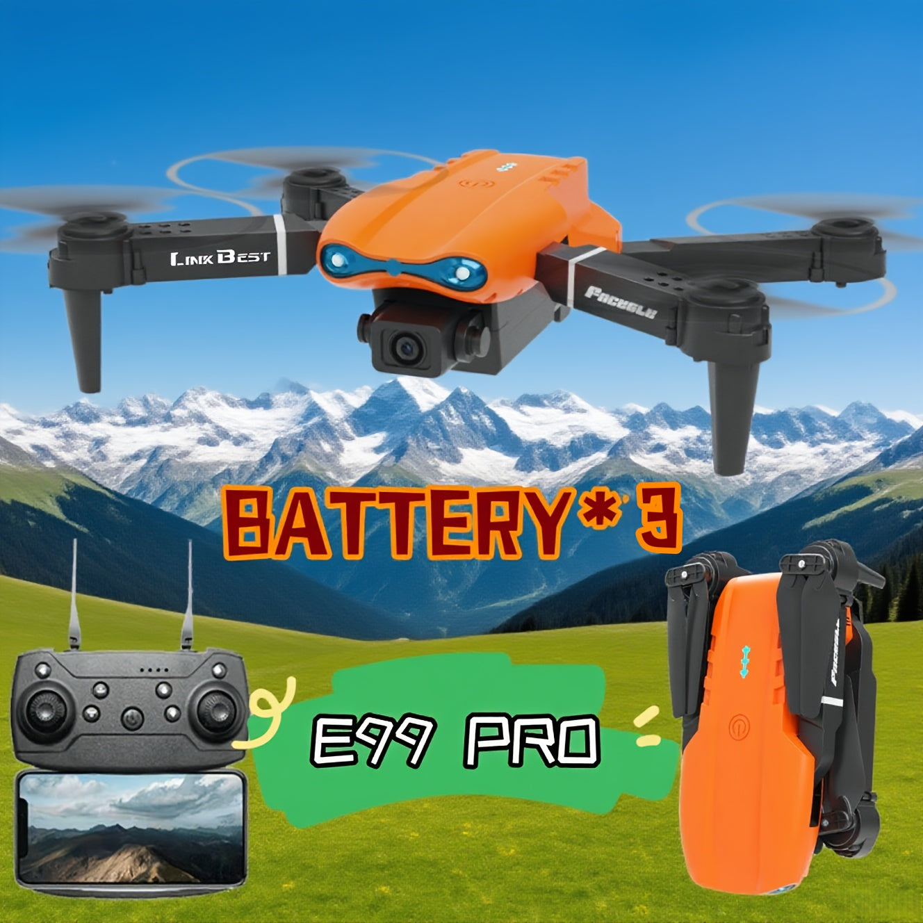 Inteligentny dron z podwójnymi kamerami E99 PRO