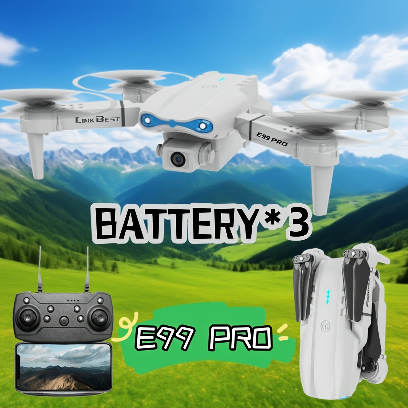 Inteligentny dron z podwójnymi kamerami E99 PRO