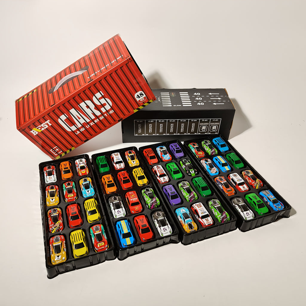 Zestaw samochodzików z kontenerem 48szt.