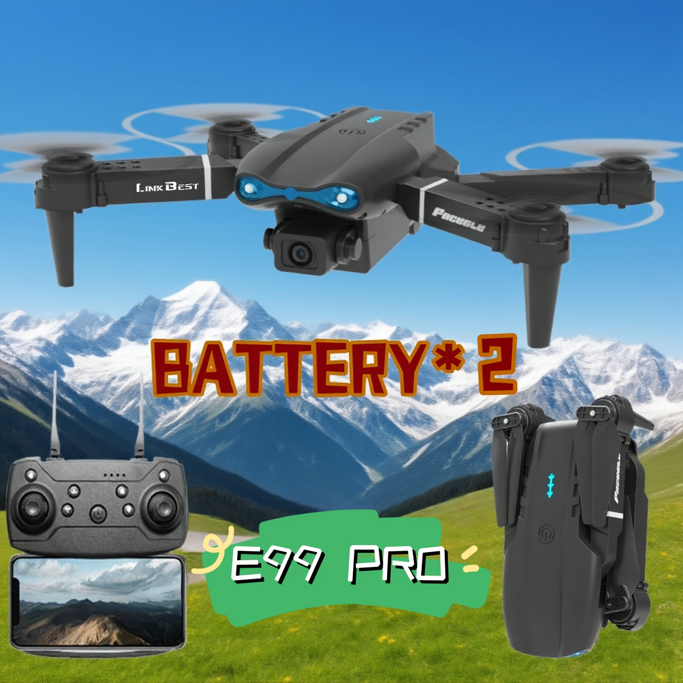 Inteligentny dron z podwójnymi kamerami E99 PRO